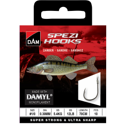 Spezi Zander - Haakmaat 1 | 0.25MM | 4KG | 8.5LBS | 70CM | 10 stuks