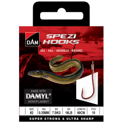 Spezi EEL - Haakmaat 8 | 0.25MM | 4KG | 8.5LBS | 60CM | 10 stuks