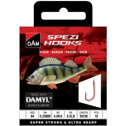Spezi Perch - Haakmaat 4 | 0.25MM | 4KG | 8.5LBS | 50CM | 10 stuks